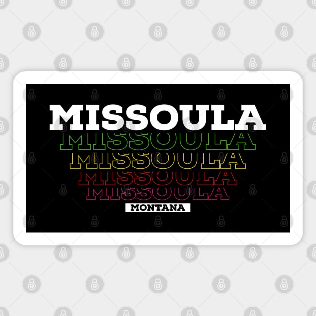 I Love Missoula Montana USA Vintage Magnet by Zen Cosmos Official